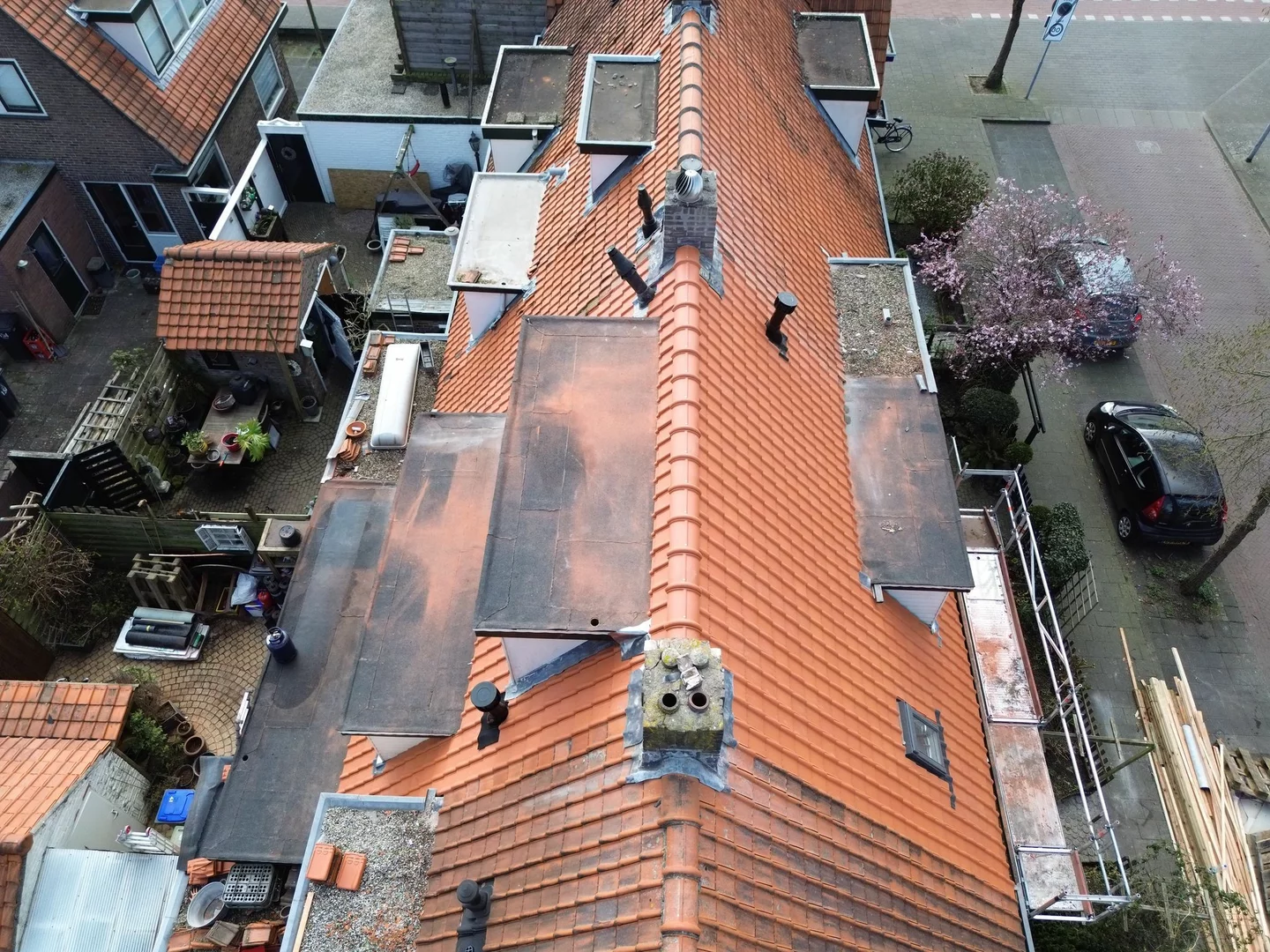 Detail van schoorsteenrenovatie